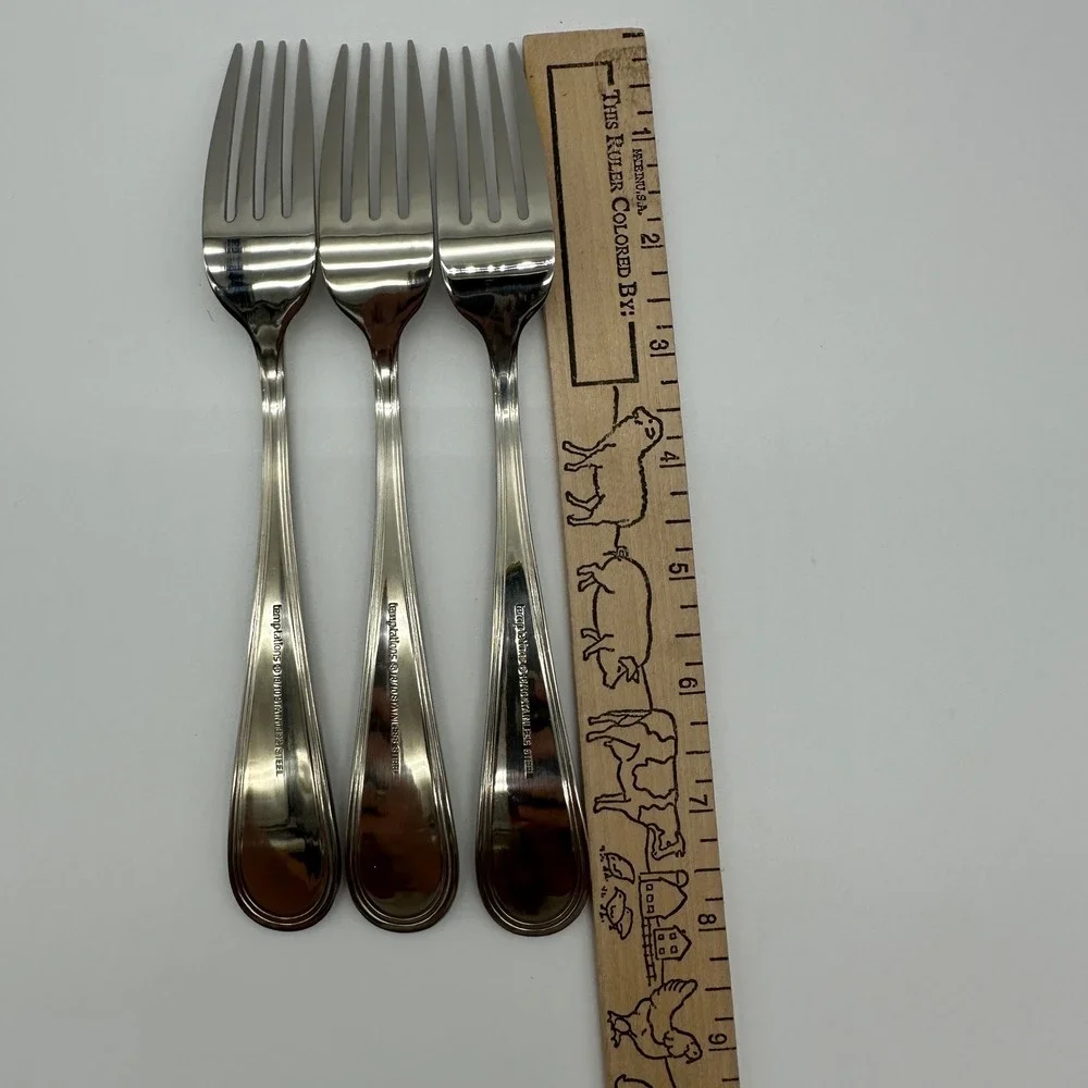 Temp-tations 18/10 Stainless Steel Pumpkin Fall Harvest Dinner Fork Set of 3
